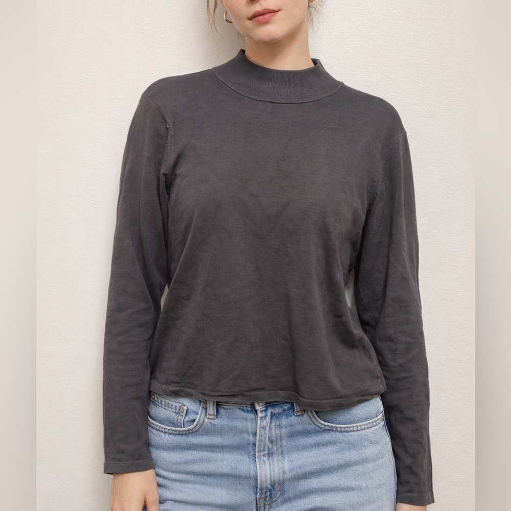 Women’s Pendleton Gray Silk Mock Neck Sweater